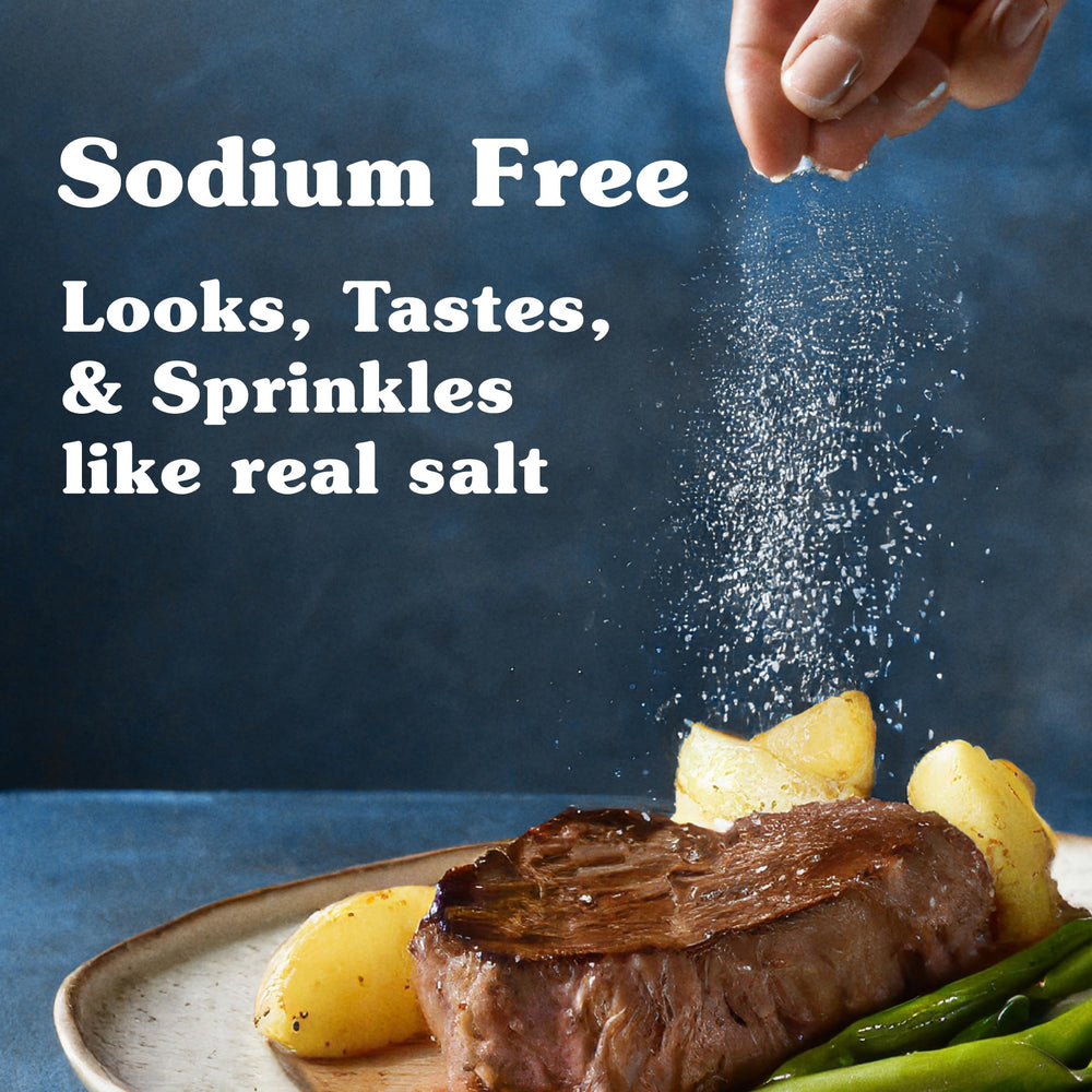 Nu Salt on food image illustrates vegan-friendly seasoning option.