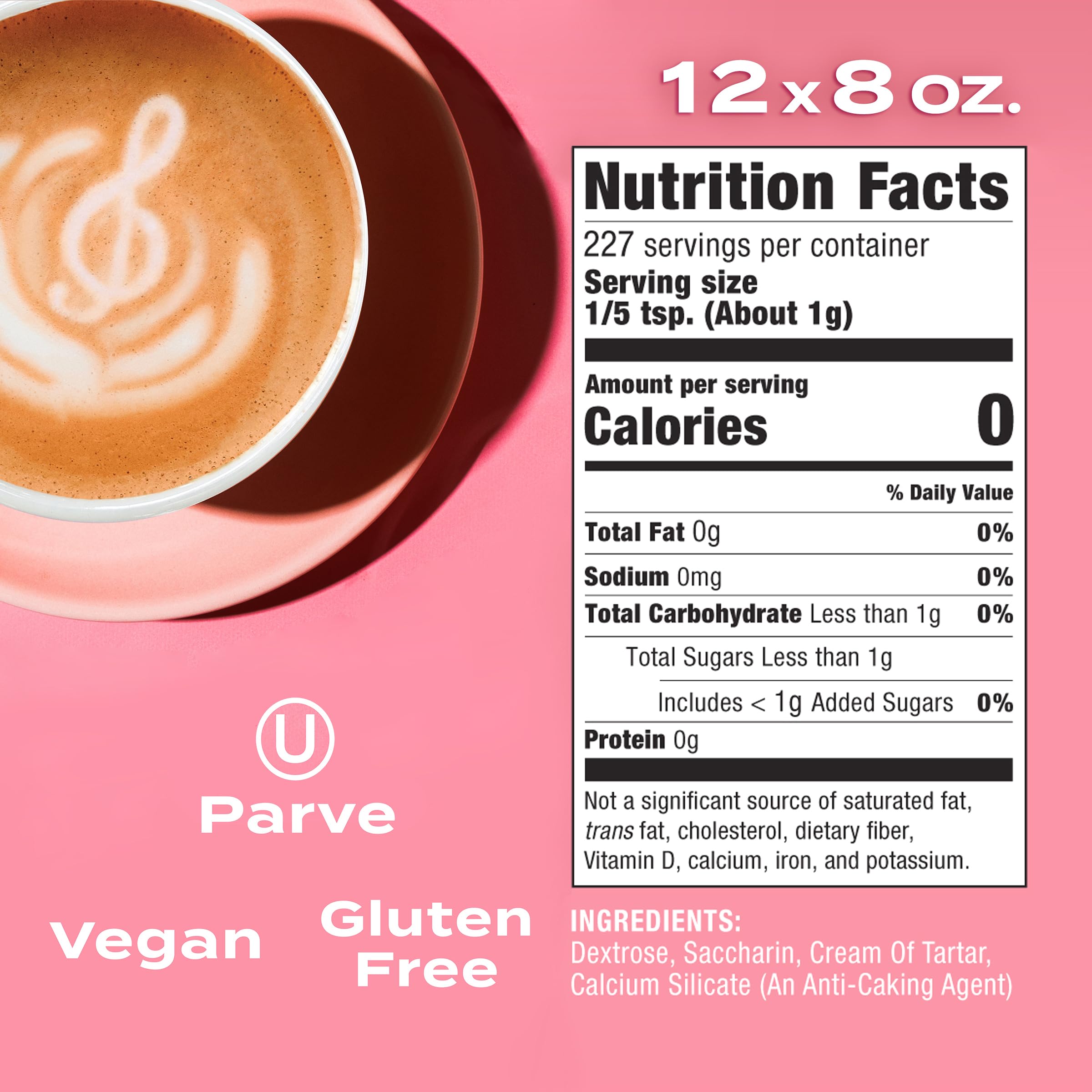 Sweet'N Low packaging close-up, gluten-free and kosher certified.