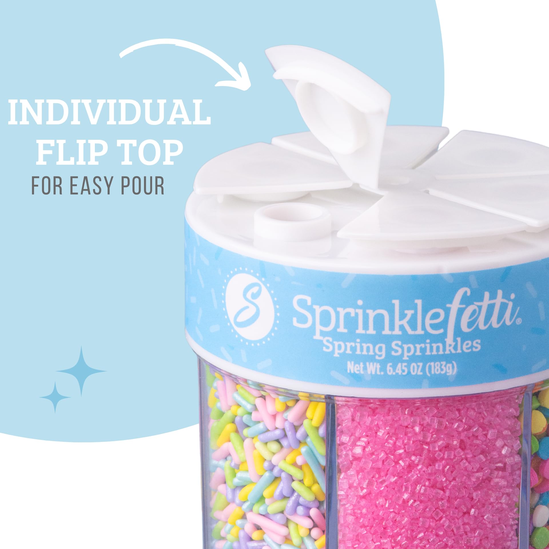 Sweets Indeed cake and donut sprinkles add vibrant coverage to pastries.