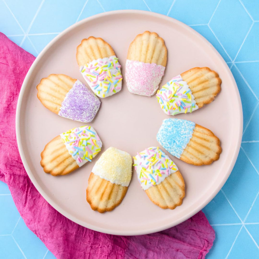Sweets Indeed pink pastel sprinkles for festive desserts and frosting accents.