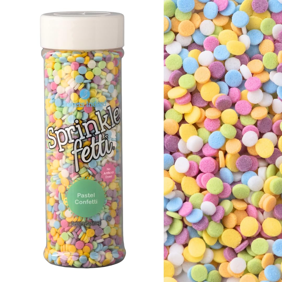 Sweets Indeed dye-free rainbow sprinkles on cake for vibrant decoration
