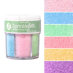 Sweets Indeed dye-free pastel sprinkles in a 6-cell box for spring baking.