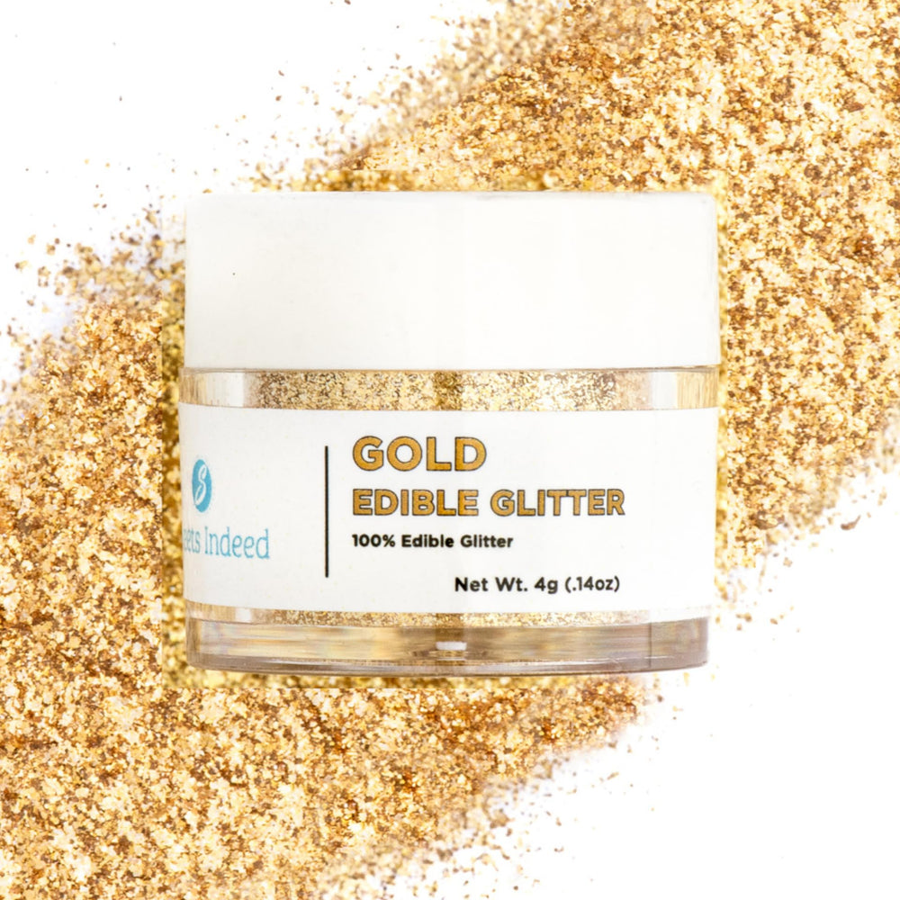 Sweets Indeed edible glitter gold pour adds shimmering appeal to drinks.