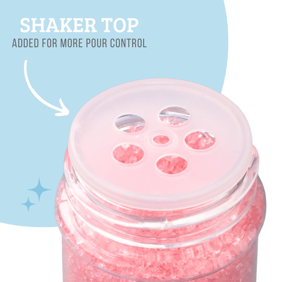 Sweets Indeed pink sanding sugar adheres to buttercream for smooth finish