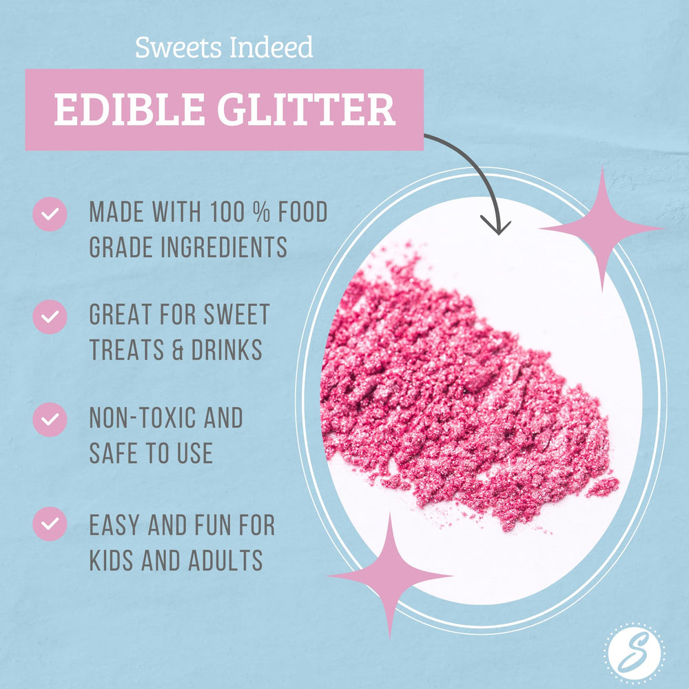Sweets Indeed cocktail glitter creates shimmering visuals in beverages without altering flavor.