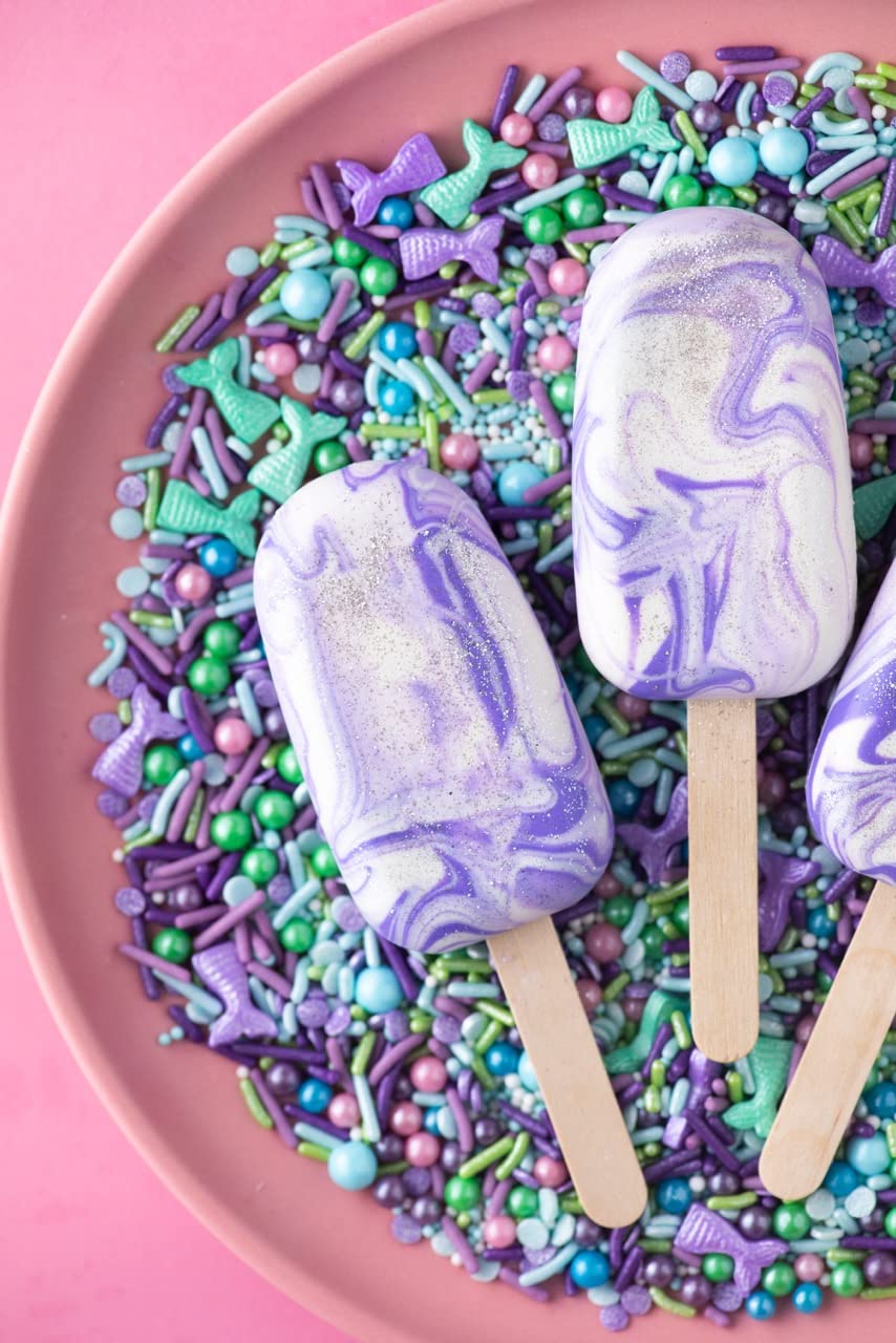 Sweets Indeed Mermaid Sprinkles enhance ice cream with colorful crunch and shine.