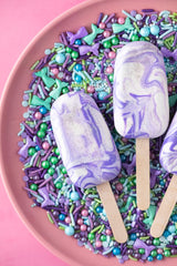 Sweets Indeed Mermaid Sprinkles enhance ice cream with colorful crunch and shine.