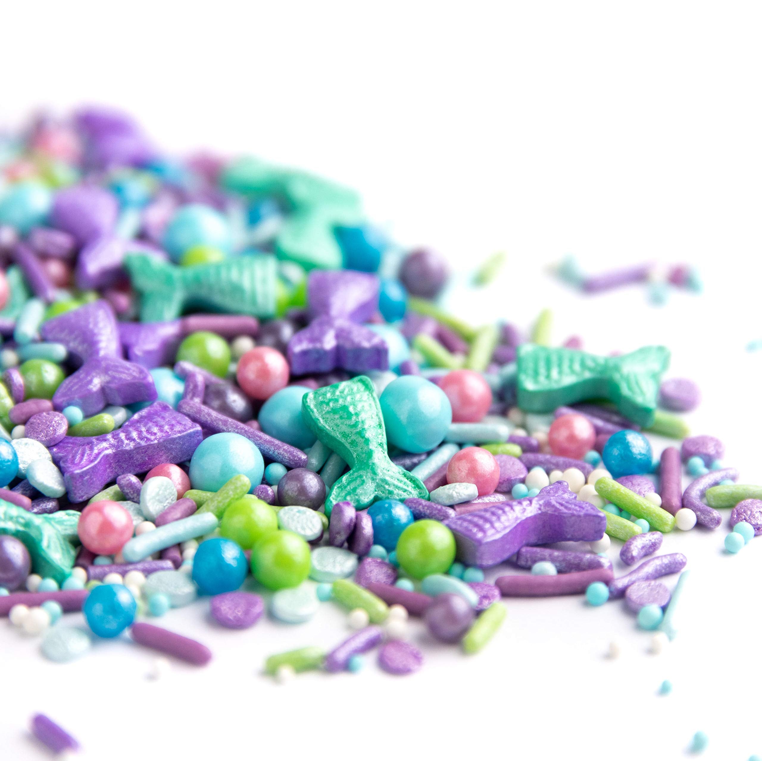 Sweets Indeed Mermaid Sprinkles mix includes jimmies and pearls for texture.