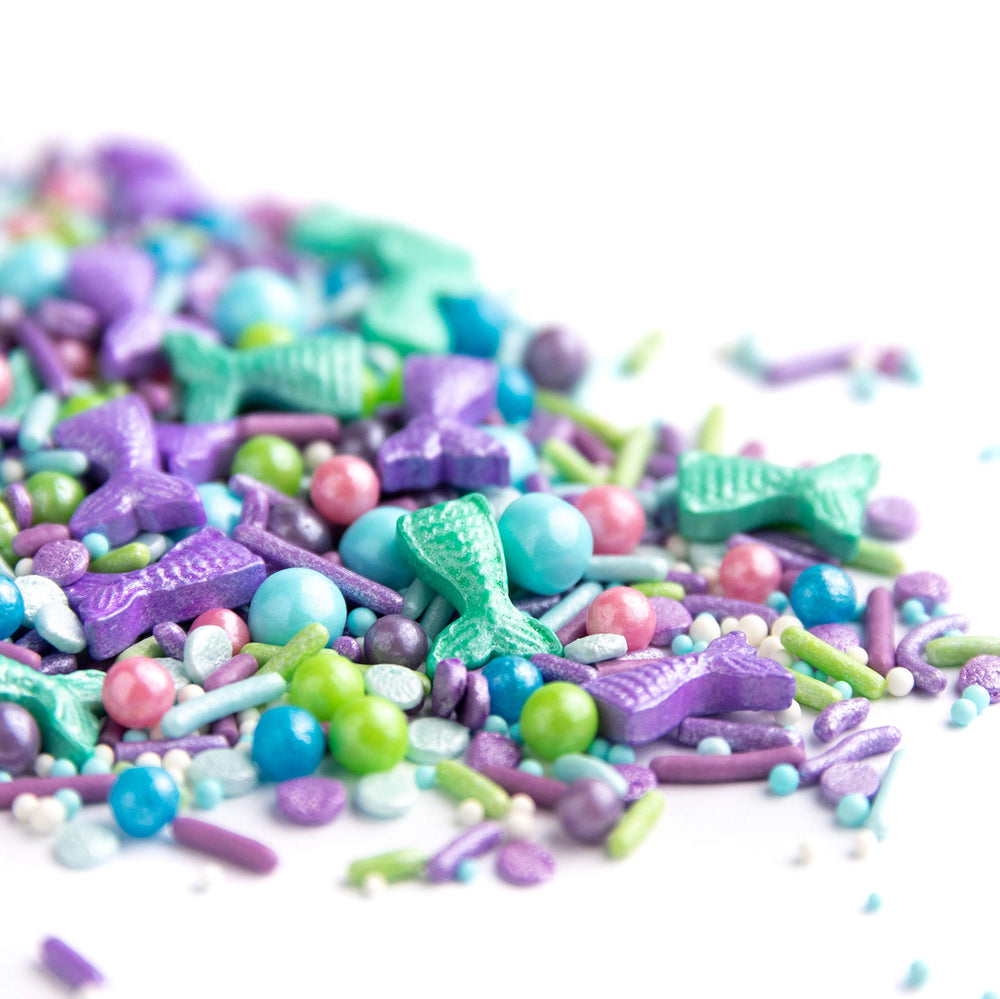 Sweets Indeed Mermaid Sprinkles mix includes jimmies and pearls for texture.