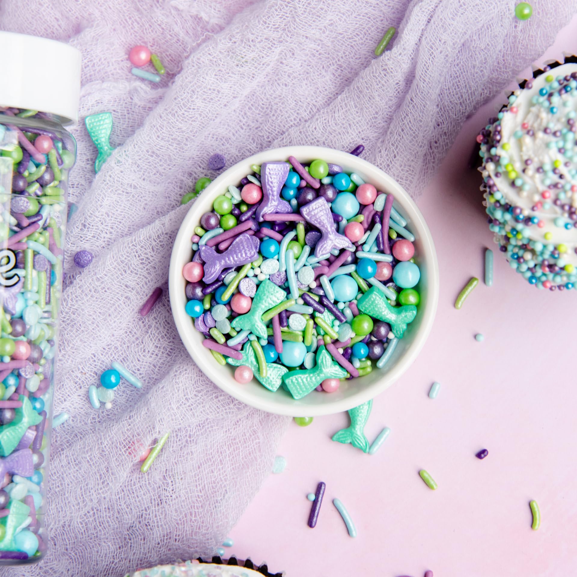 Sweets Indeed Mermaid Sprinkles nonpareils add tiny color pops.