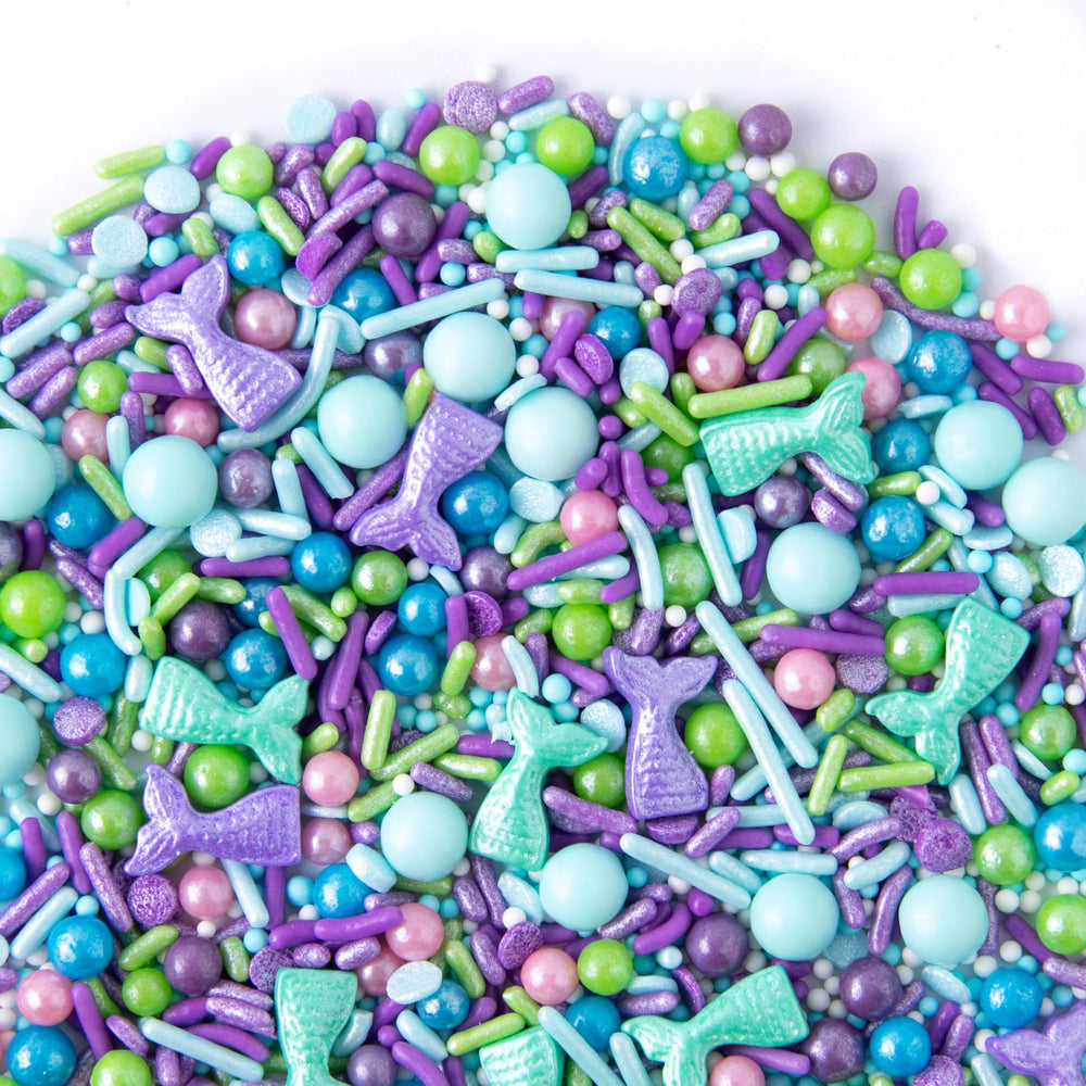 Sweets Indeed Mermaid Sprinkles offer versatile shapes for creative desserts.