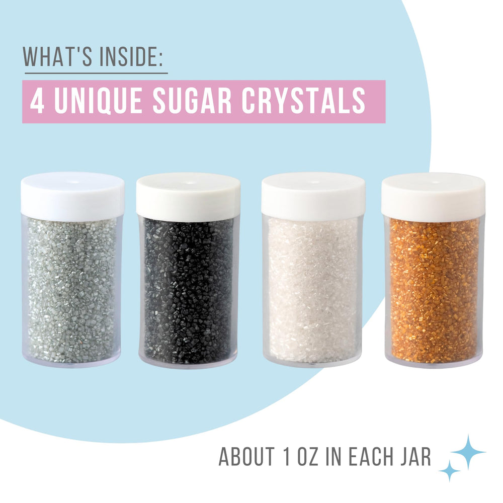 Sweets Indeed silver metallic sugar crystals on cake for elegant shine