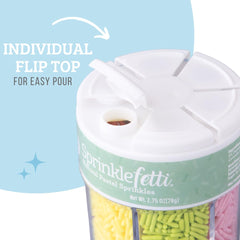 Sweets Indeed nonpareil mix on cookie adds delicate texture and color