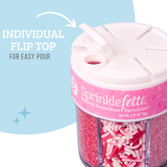 Sweets Indeed red white pink jimmies mix creates festive accents on desserts