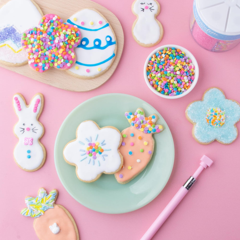 Sweets Indeed glaze-friendly sprinkles for frosting or batter accents.
