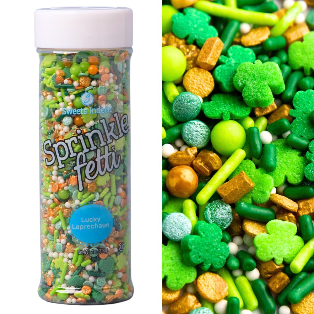 Sweets Indeed St Patrick's Day sprinkles with shamrocks brighten festive desserts