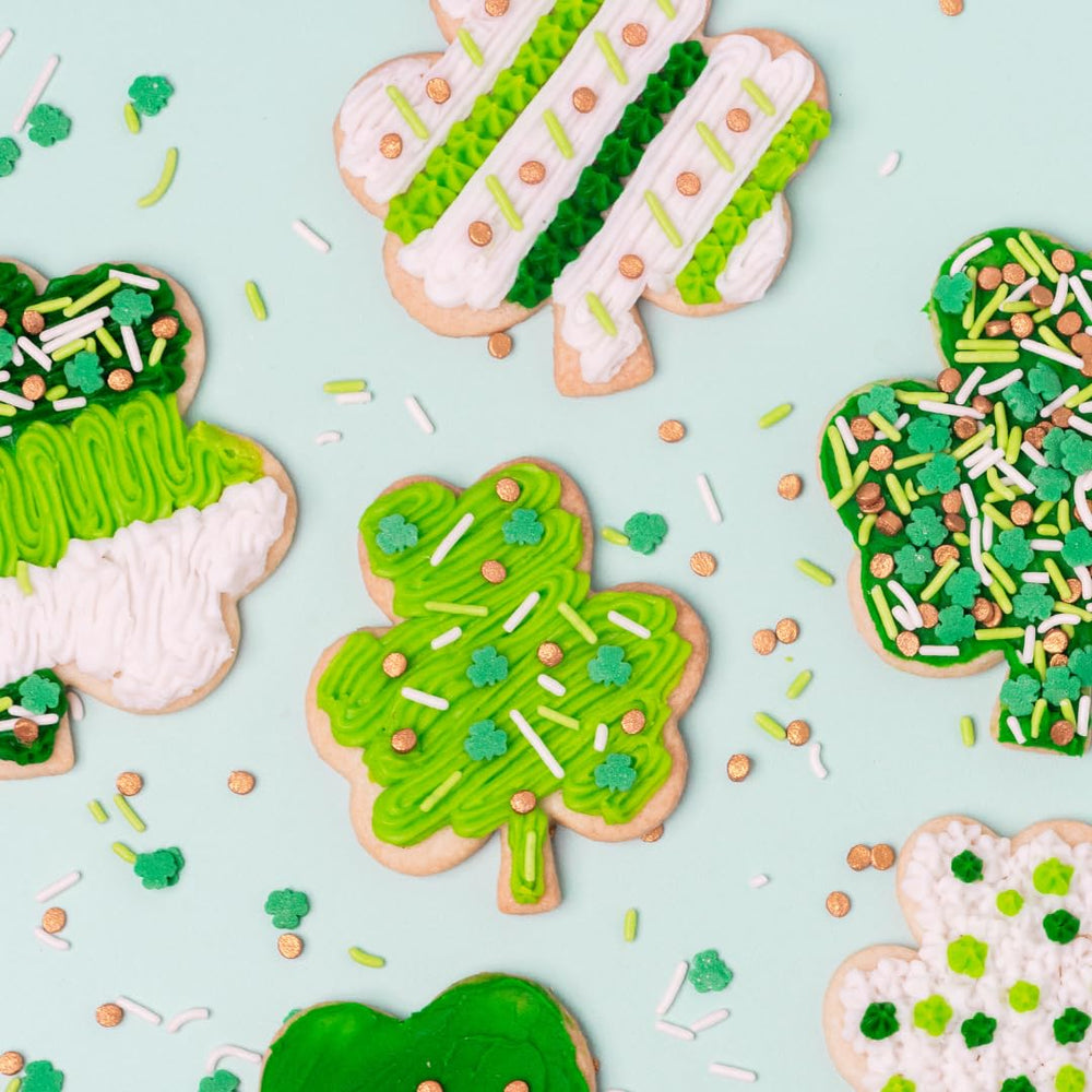 Sweets Indeed St Patrick's sprinkles dye free are ready for festive dessert toppers.
