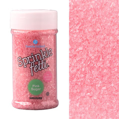 Sweets Indeed Valentines pink dye-free sanding sugar in a jar for premium desserts