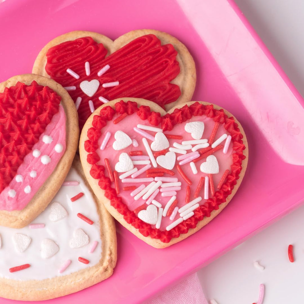 Sweets Indeed cupcakes topped with red sanding sugar for sparkle and shine