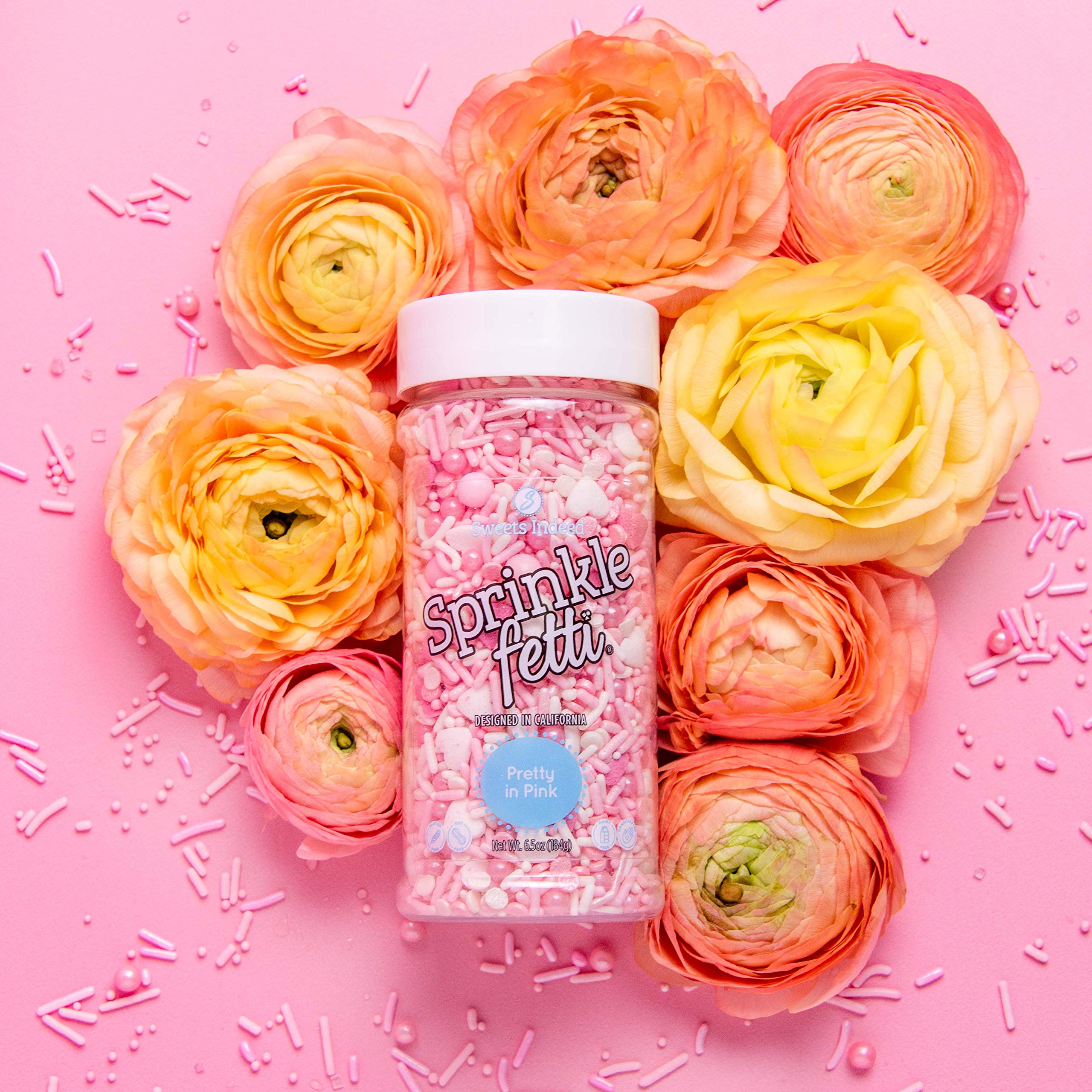 Sweets Indeed Valentines heart sprinkle mix jar for easy pantry storage.