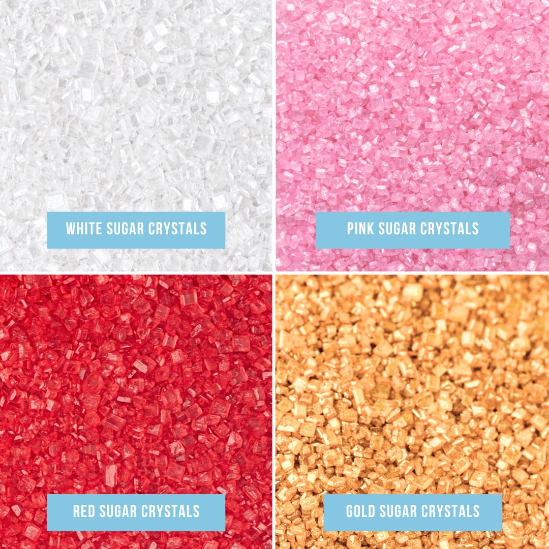 Sweets Indeed Valentines sanding sugar pink crystals close-up for festive decorating