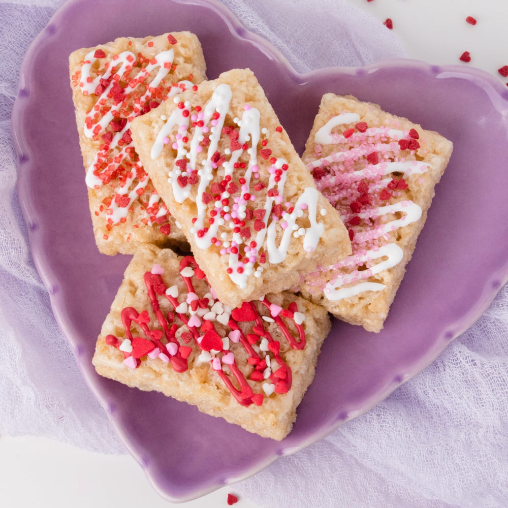 Sweets Indeed sprinkles set for gift-ready Valentine desserts.