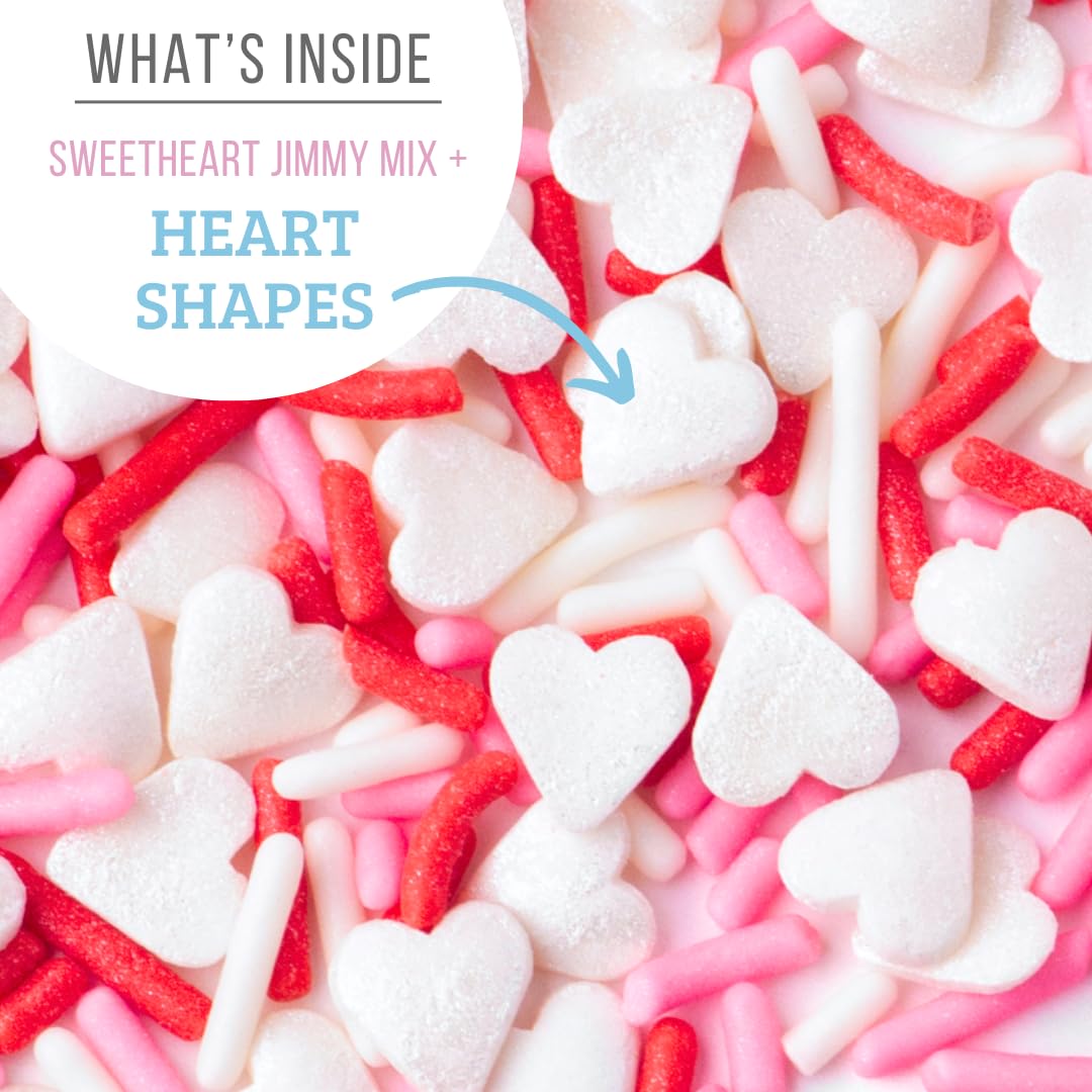 Sweets Indeed 10 oz Valentine sprinkle mix for decorating cupcakes, cookies, and brownies.
