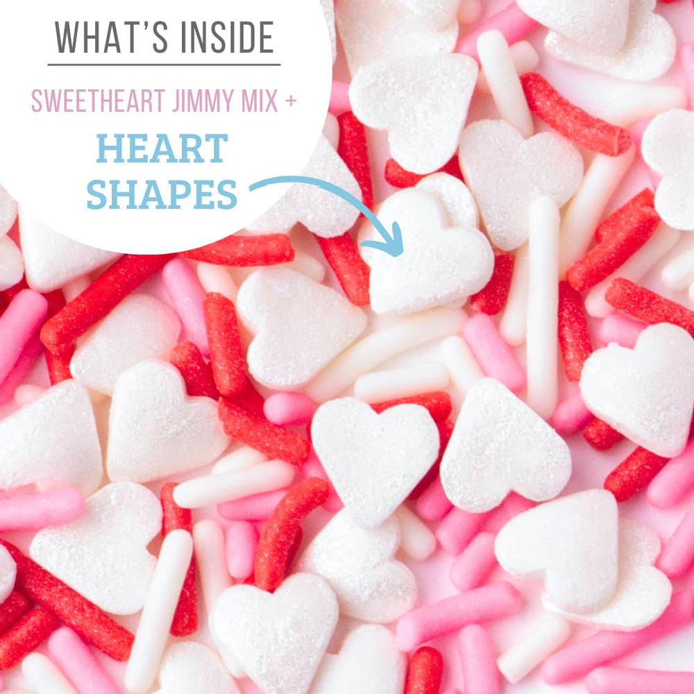 Sweets Indeed 10 oz Valentine sprinkle mix for decorating cupcakes, cookies, and brownies.