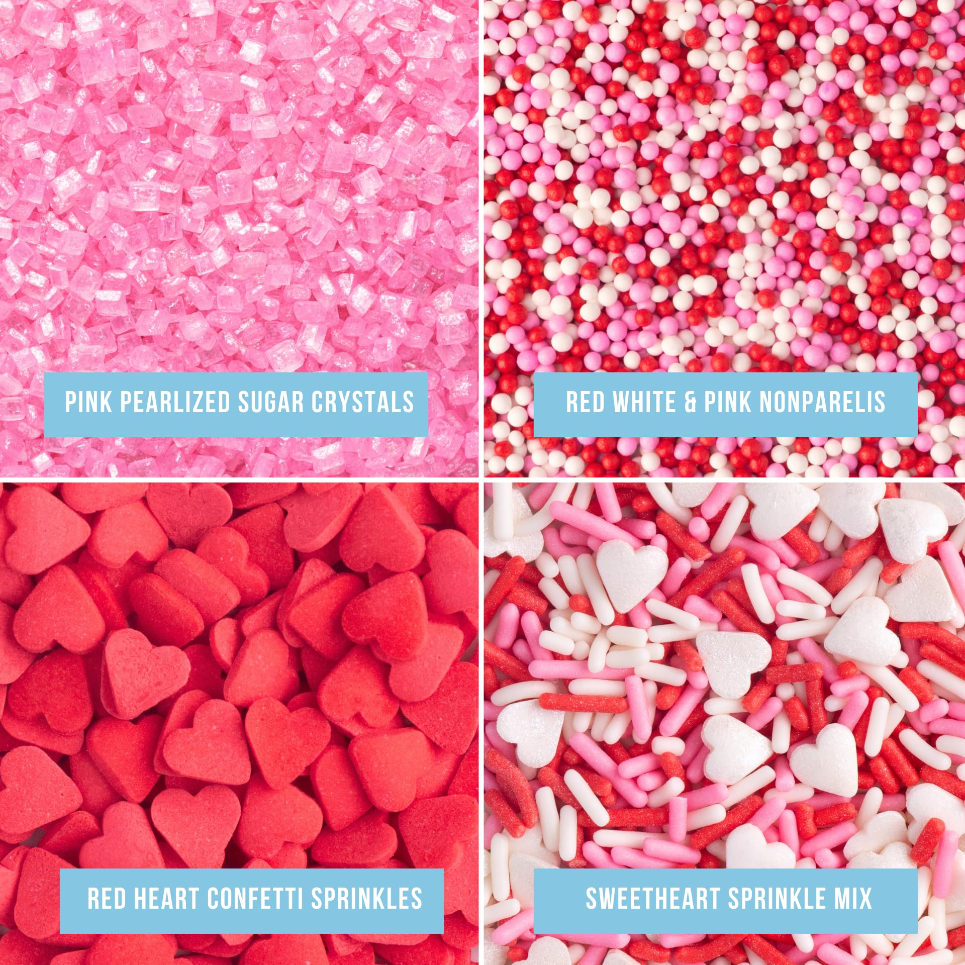 Sweets Indeed red heart shapes brighten cupcakes and cookies with charm.