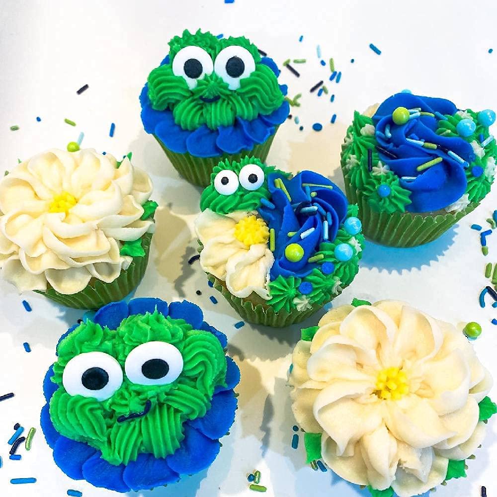 Sweets & Treats Boutique blue sugar crystals on cupcakes