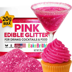 Sweets & Treats Boutique pink glitter for drinks adds shimmering sparkle.