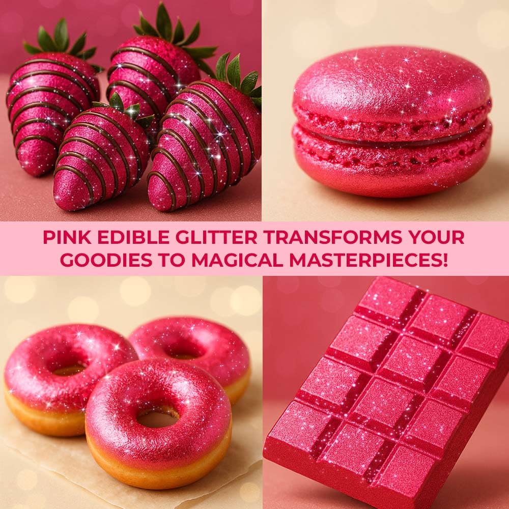Sweets & Treats Boutique pink glitter can be used as edible paint for decorations.