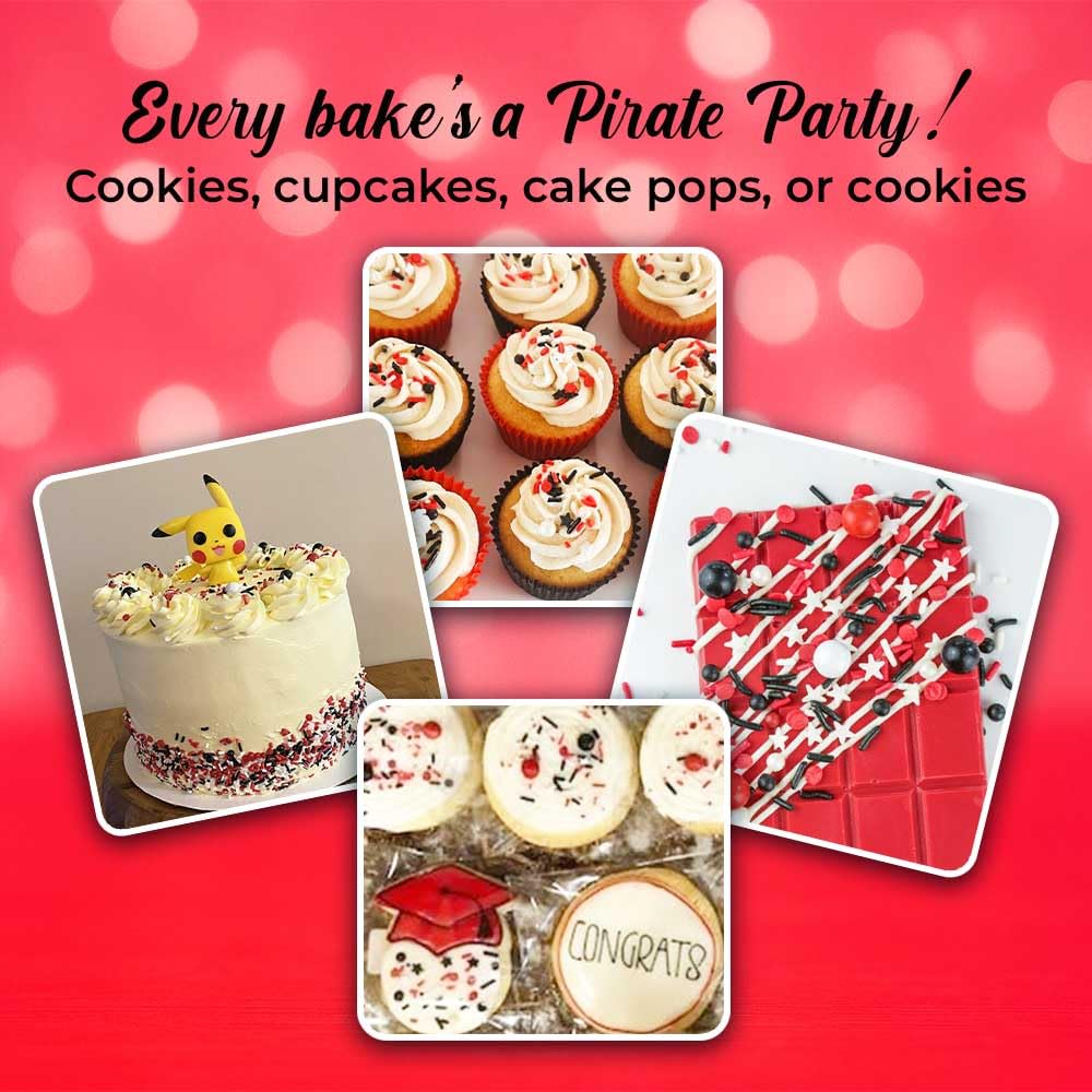 Sweets and Treats Boutique red white black sprinkles shimmer on cookies