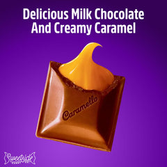Caramello creamy caramel with milk chocolate, a rich, smooth bite for movie nights.