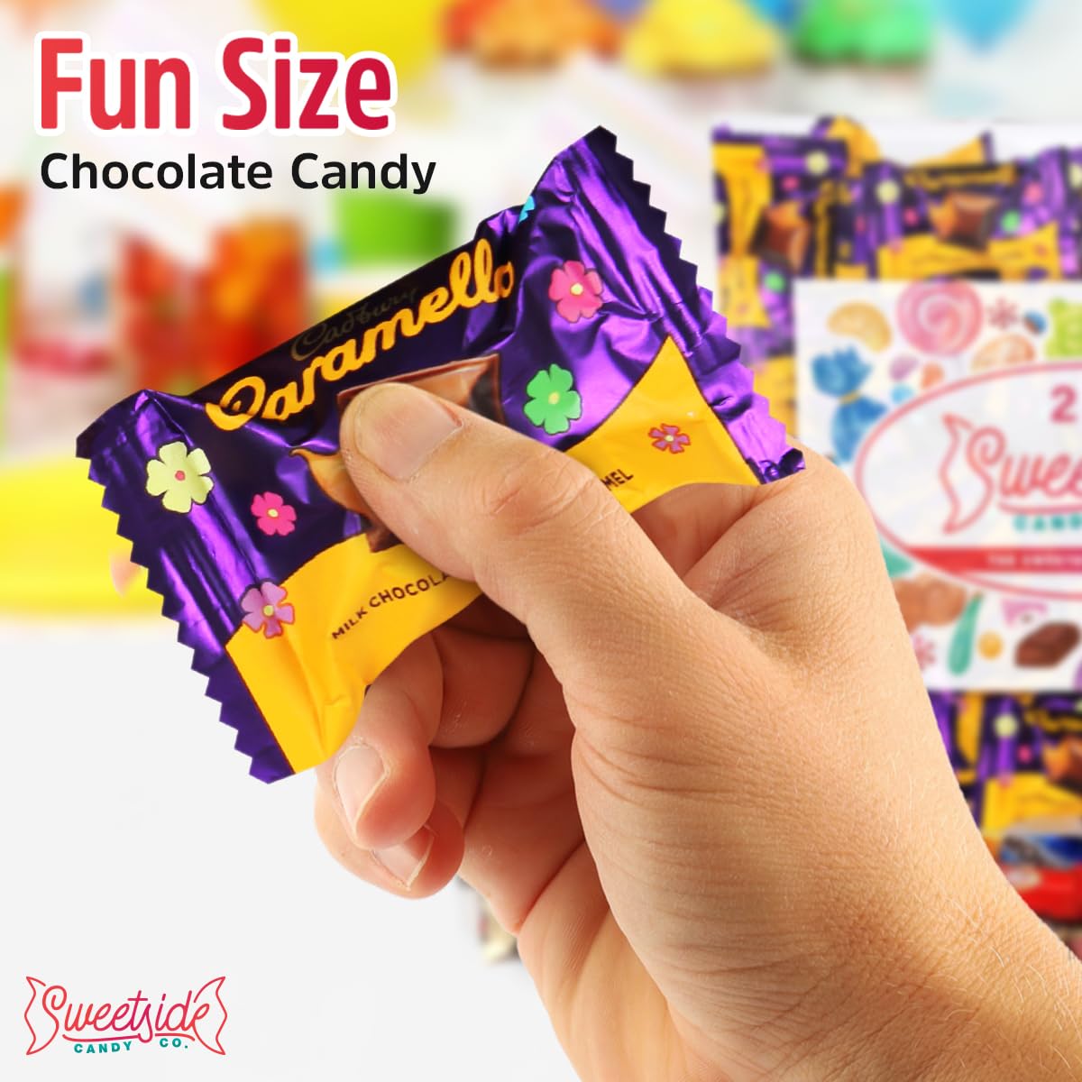 SWEETSIDE CANDY CO Caramello minis, individually wrapped for easy gifting at events.