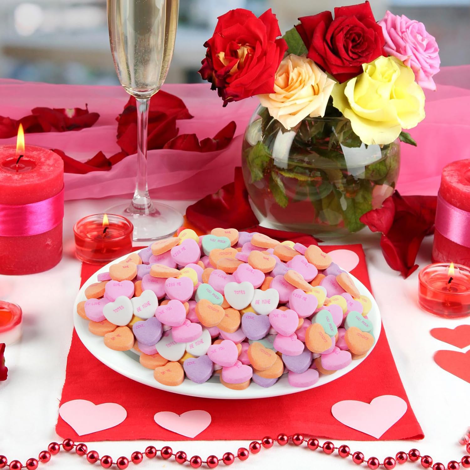 SWEETSIDE CANDY CO colorful valentine hearts, a nostalgic treat for friends and family.