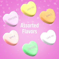 SWEETSIDE CANDY CO heart candies on cupcakes for festive Valentine decorating.