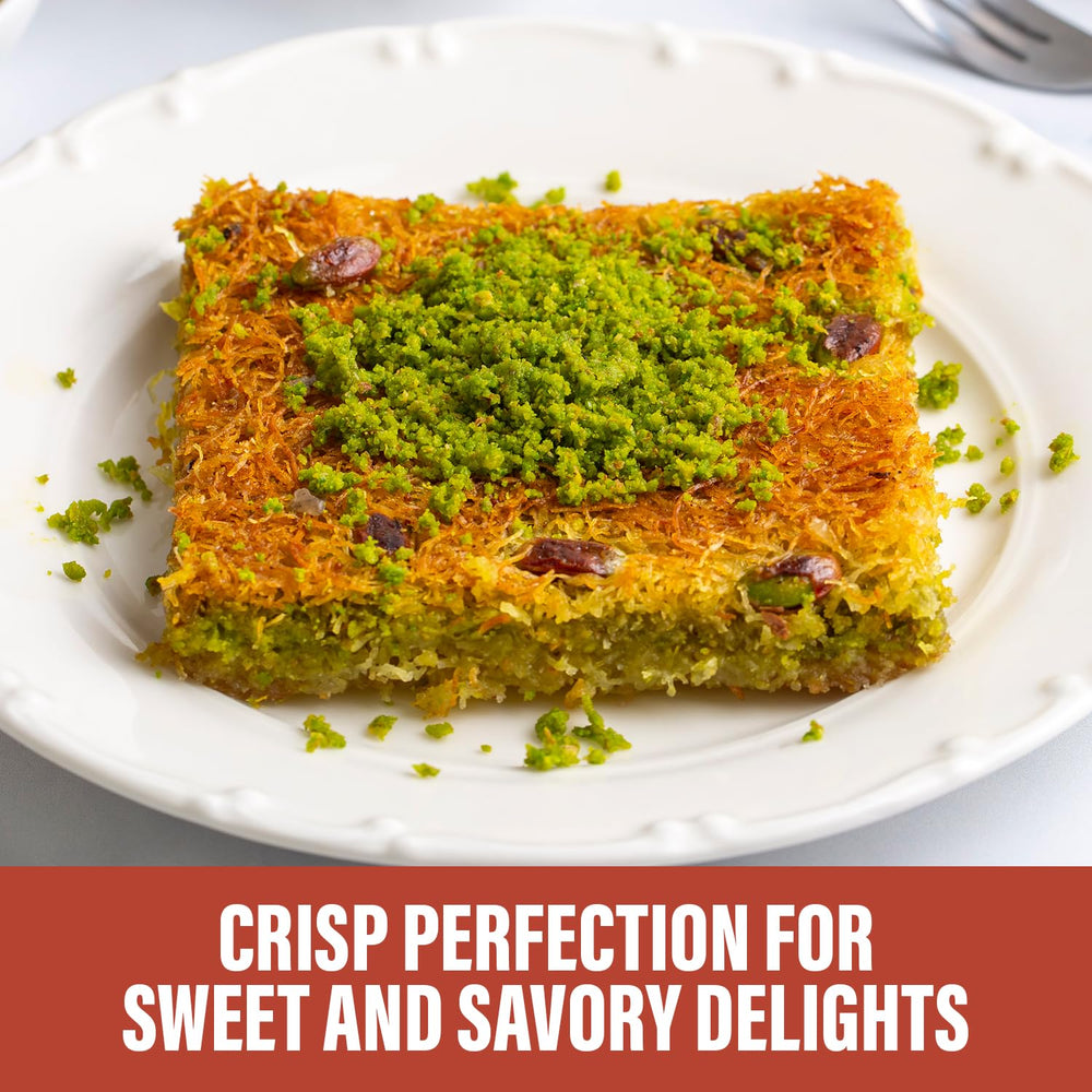 SWEETSIDE CANDY CO. Dubai chocolate filling swirls on kataifi, hinting at luxurious desserts.