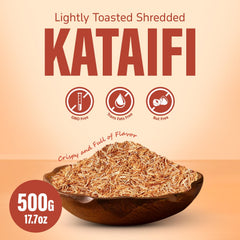 SWEETSIDE CANDY CO. knafeh assembly setup shows premium dough texture and crisp edges.