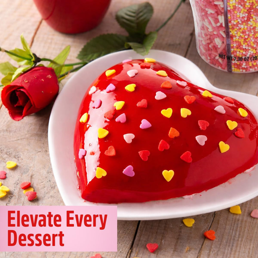 SWEETSIDE CANDY CO Edible hearts from sprinkles mix for party tables.