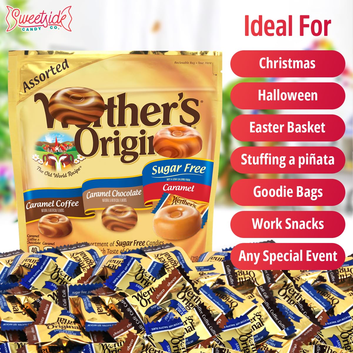 Assorted flavors variety pack displayed for sharing.