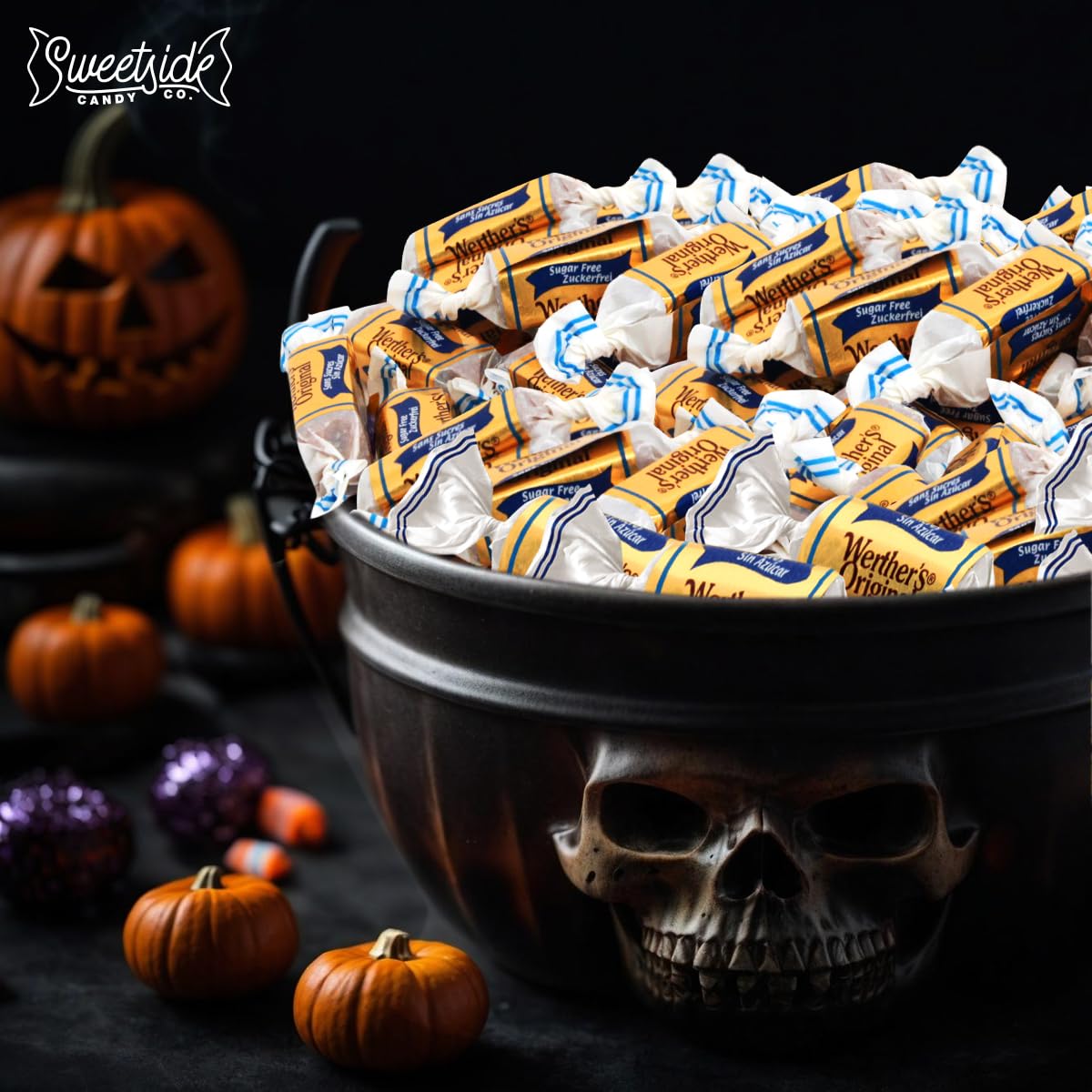 SWEETSIDE CANDY CO Werther's sugar-free chewy caramel shareable bag, easy stocking stuffer.