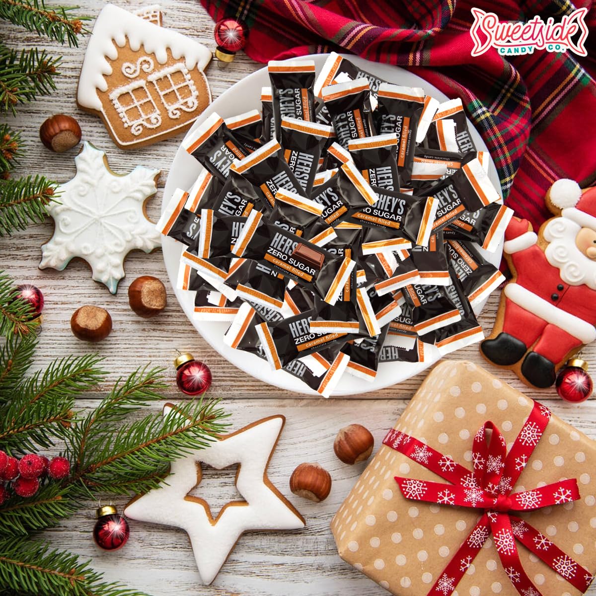 SWEETSIDE Caramel-centered chocolate detail emphasizes rich flavor contrast.