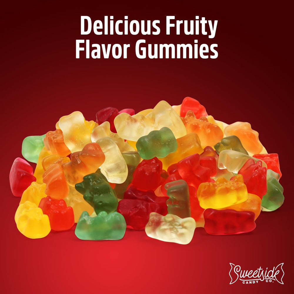SWEETSIDE Goldbears kids snack time close-up colorful gummies.