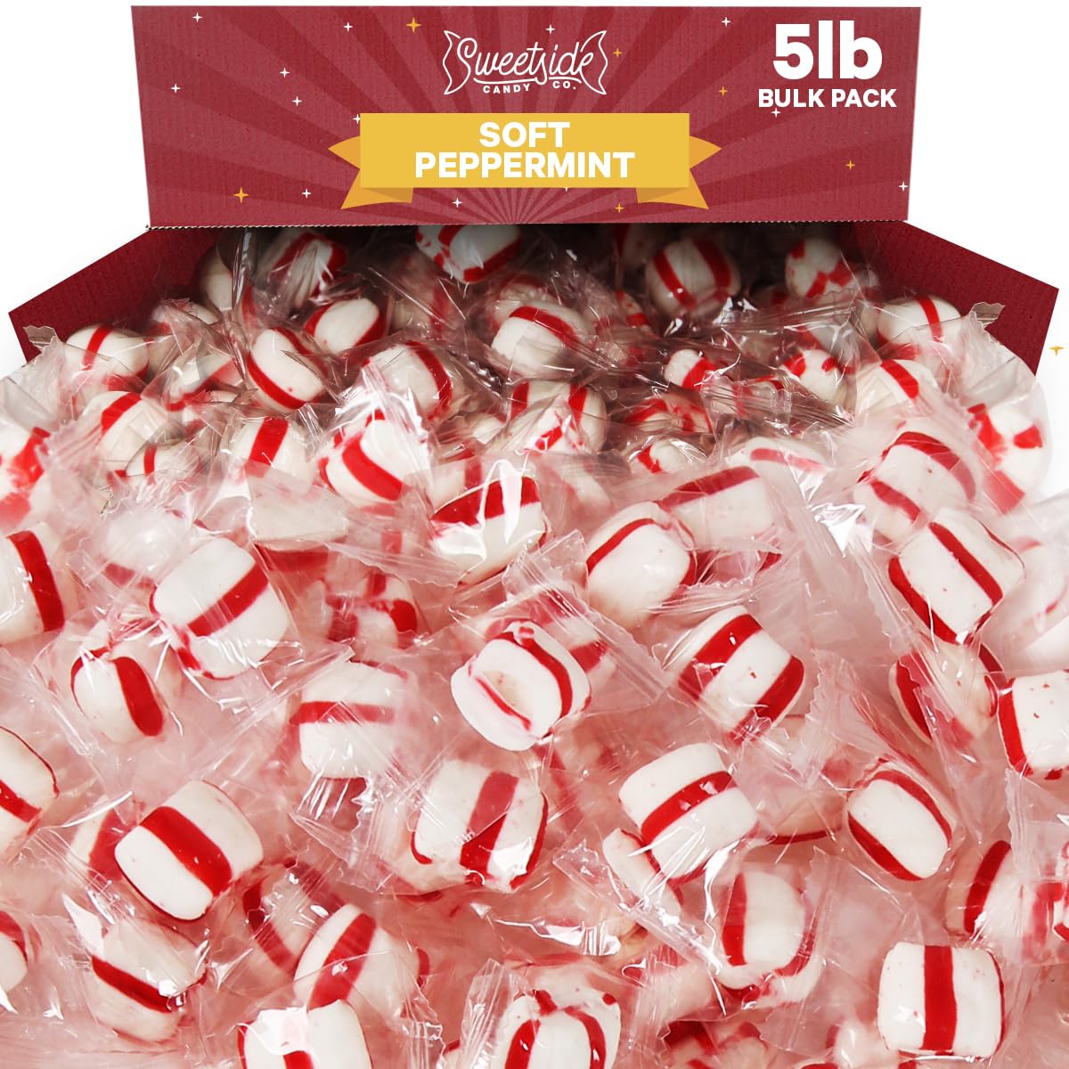 SWEETSIDE soft peppermint candy in a bulk bag for on-the-go freshness.