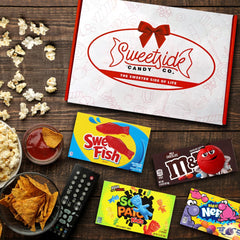 SWEETSIDE CANDY CO. Sour Patch Kids close-up, tangy flavors brighten at-home snacking.