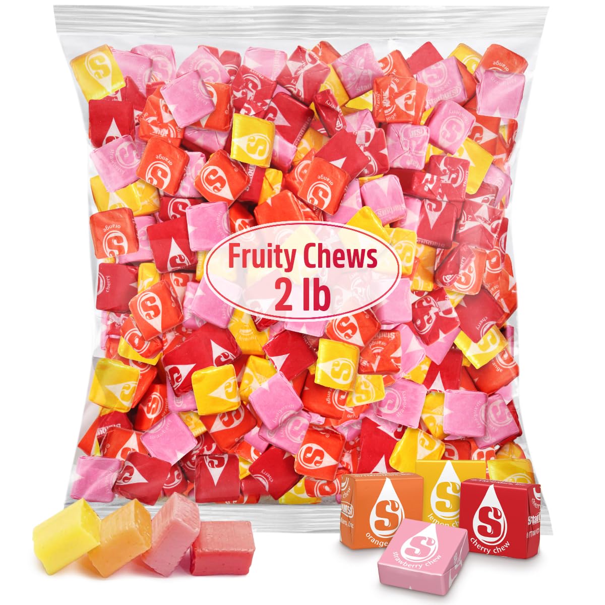 SWEETSIDE Starbrst Fruit Chews bulk bag showing vibrant variety for crowd-pleasing snacking