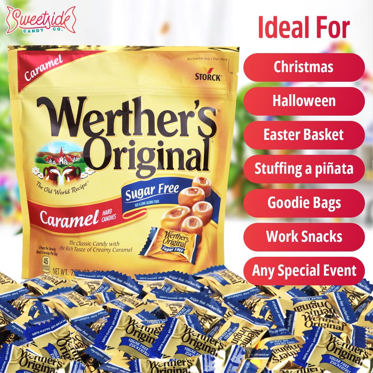 Individually wrapped candies shown in a bowl for quick, mess-free treats.