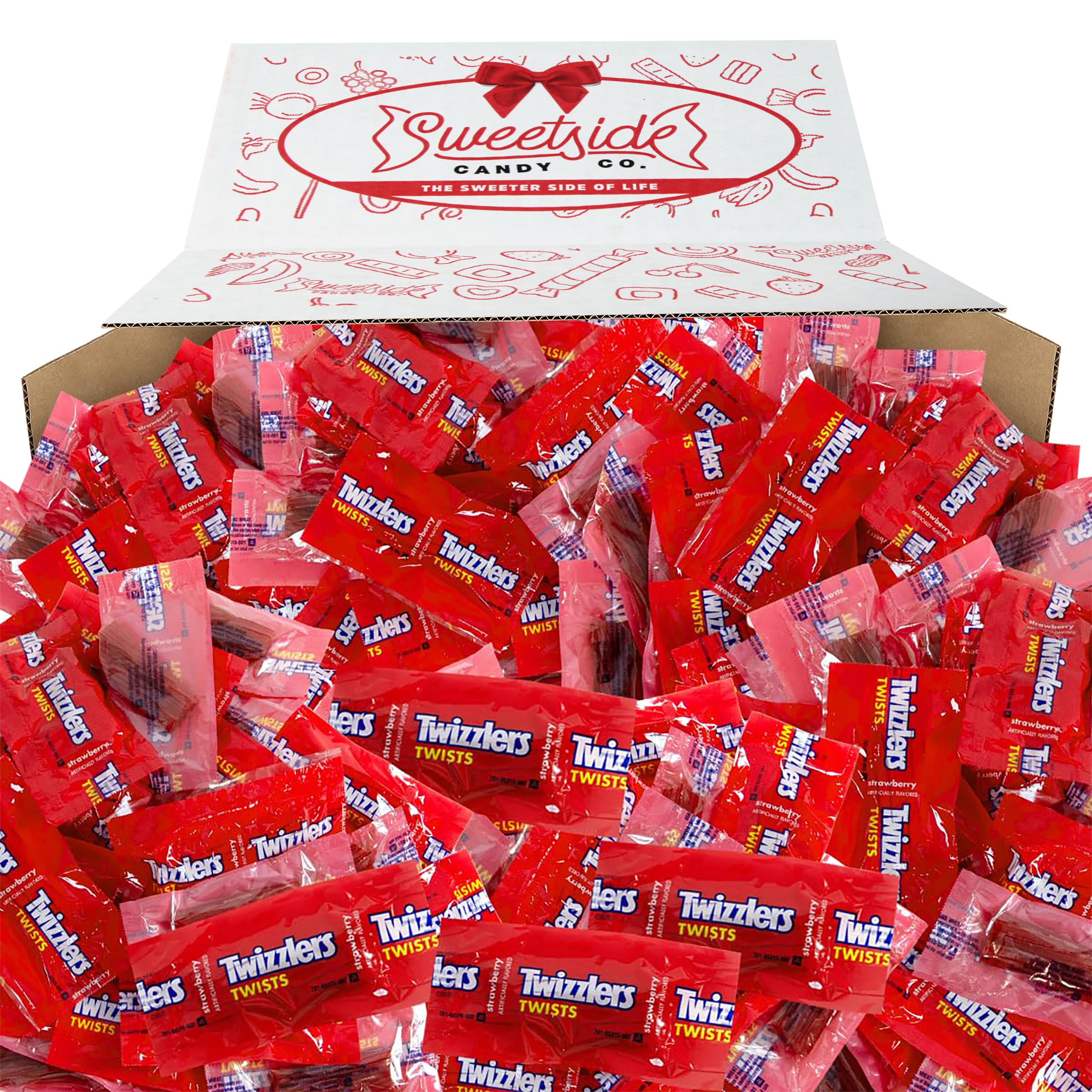 SWEETSIDE CANDY CO. Twists strawberry pack front, great for parties and sharing.
