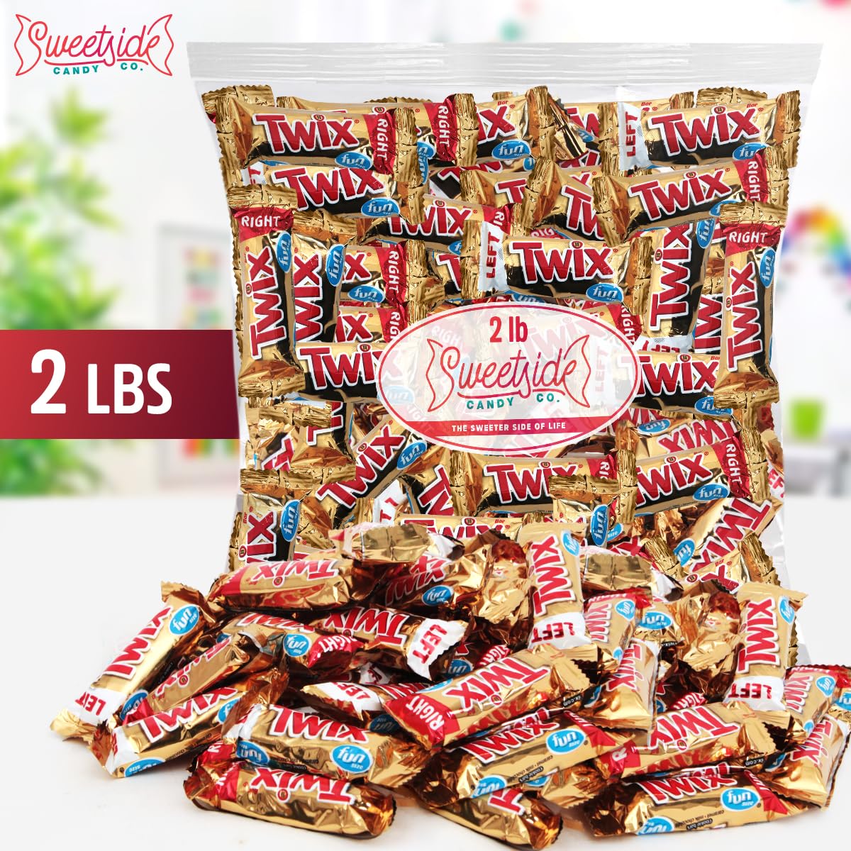 SWEETSIDE Twix crunchy biscuit base with a smooth caramel layer under chocolate.
